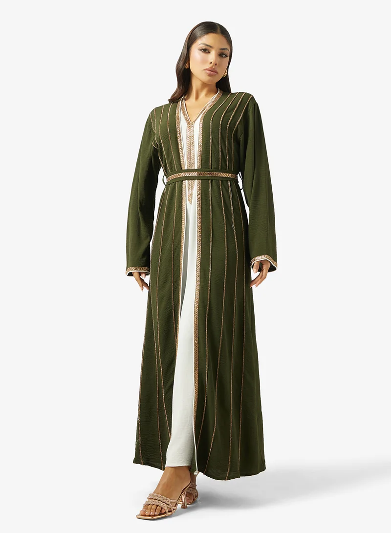 ARABIAN CLOSET LADIES ABAYA 2 PIECE WITH BELT